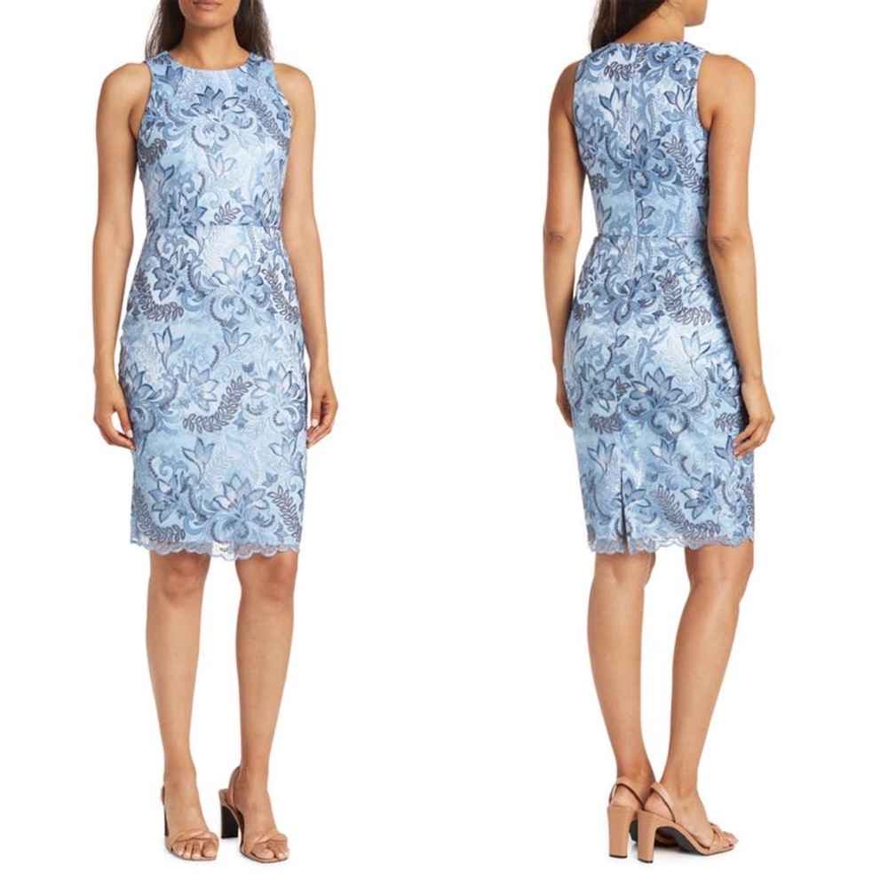 Eliza J Embroidered Sheath Cocktail Dress Size 6 $198 retail Blue
Sleeveless - Picture 4 of 14